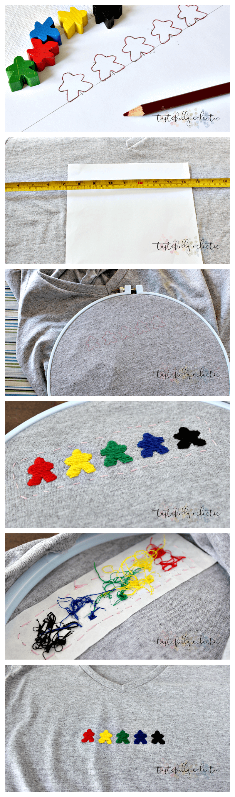 TableTop Day Meeple T-Shirt Embroidery
