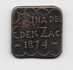 1874 Mexico Mina del Eden Zacatecas Token obverse