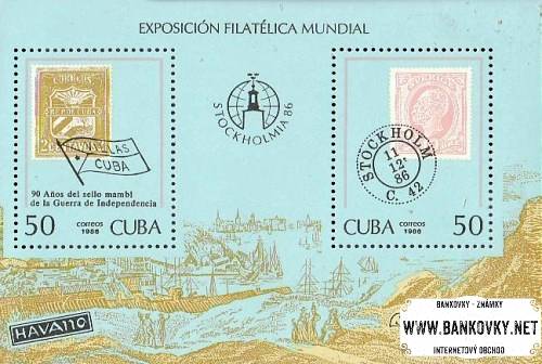 Známky Kuba 1986 STOCKHOLMIA `86, razítkovaný hárček