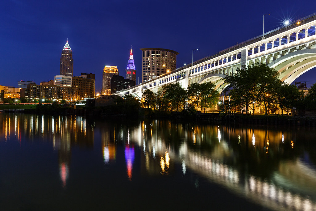 Downtown Cleveland during Blue Hour | A night scene of downt… | Flickr