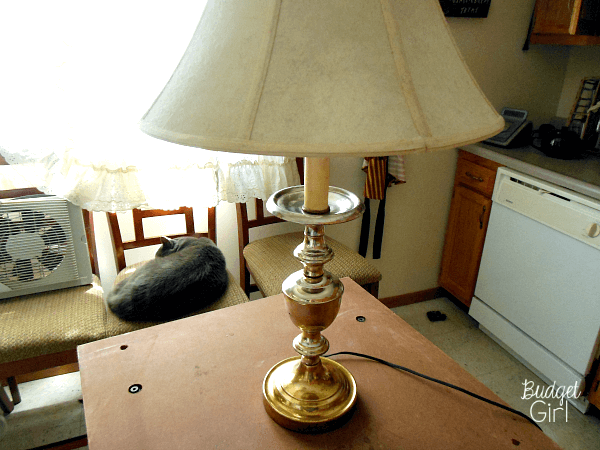 lamp paint metal removing oil bronze then rubbed refinished better looks much spray