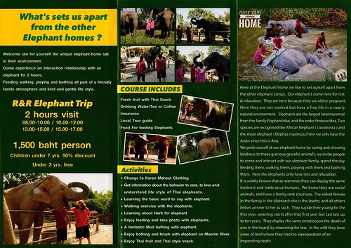 Mae Rim Elephant Home Chiang Mai Thailand Brochure 2