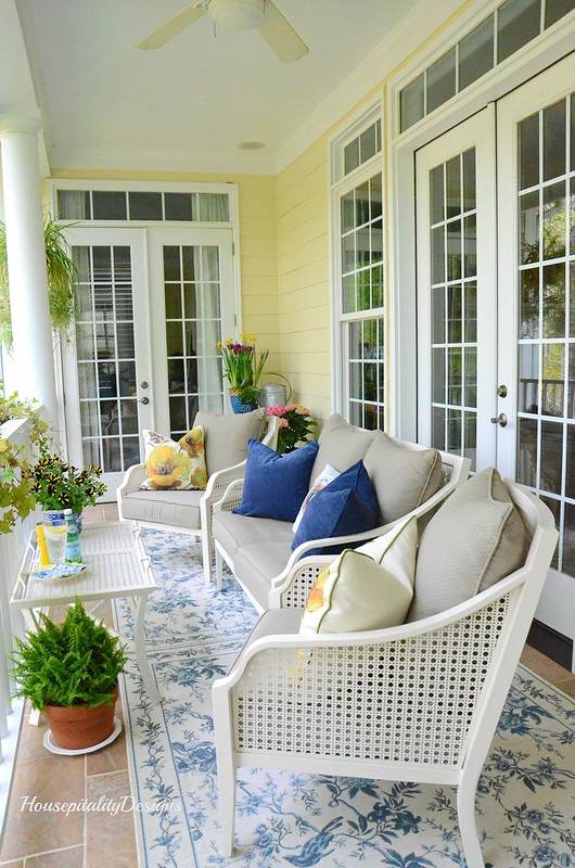 Spring Porch-Blue and White-Housepitality Designs