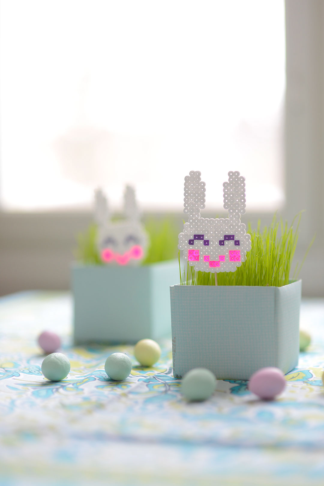 Cute Hama bead bunnies for Easter