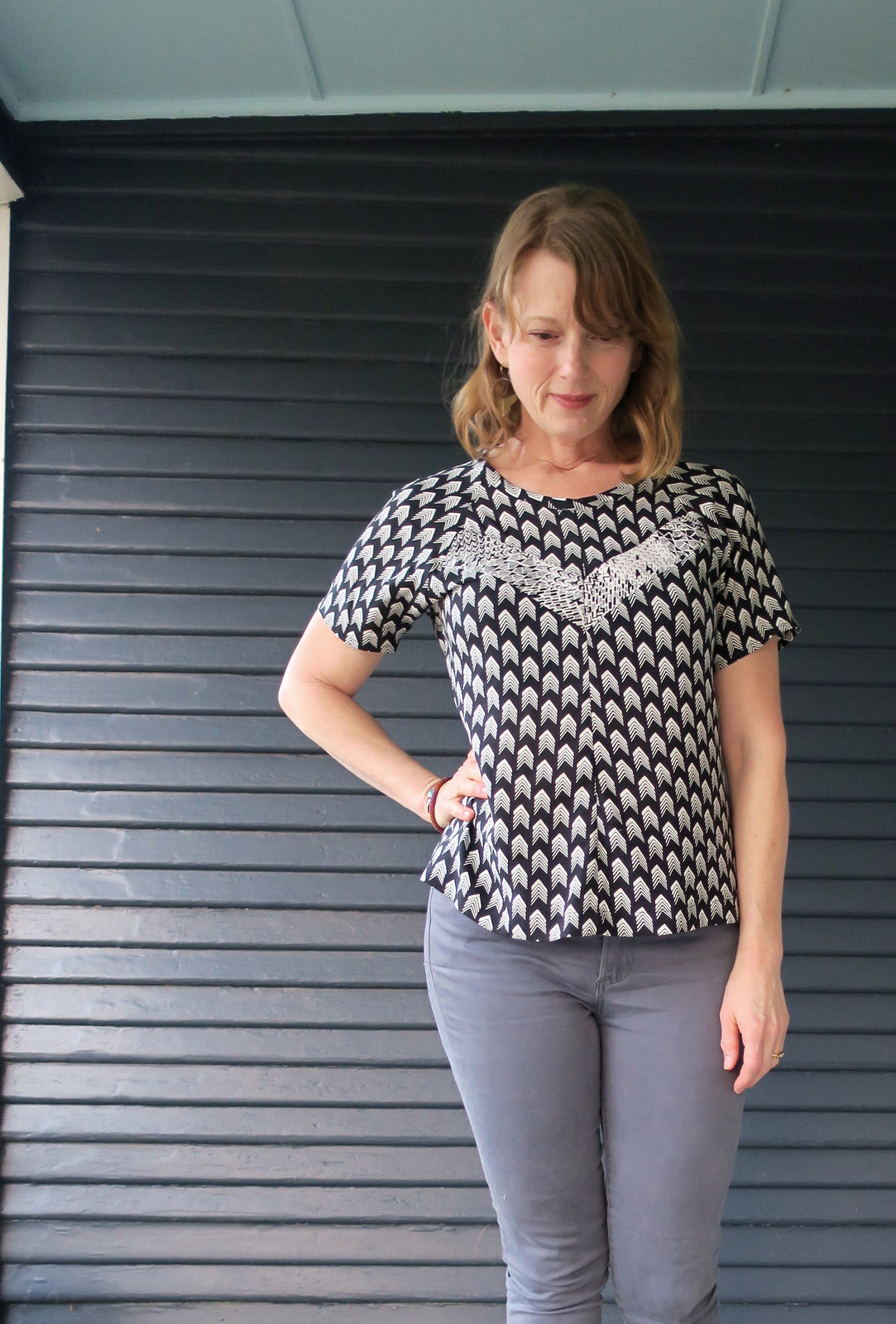 Black and White Clover Top