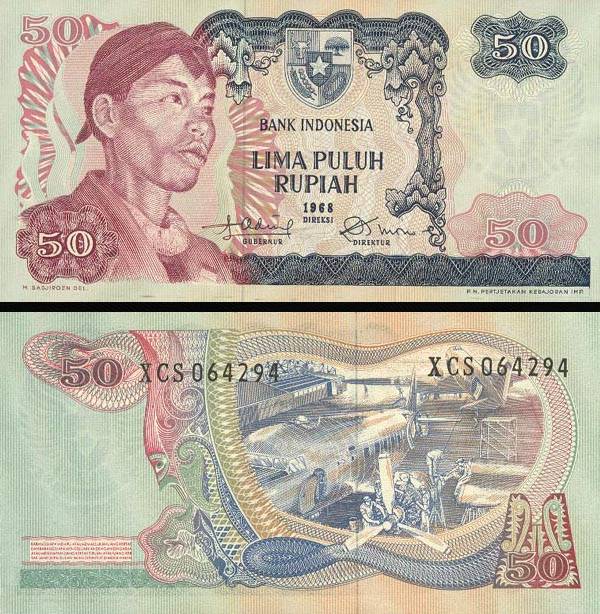 50 Rupií Indonézia 1968, P107a