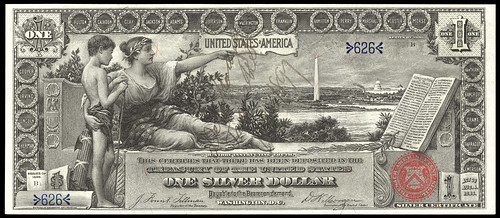 1896 $1 silver certificate f
