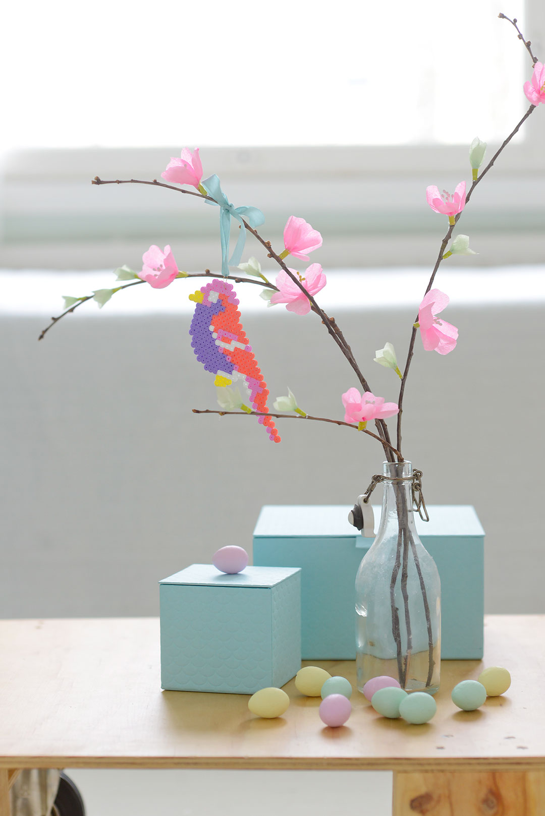 Easter decorations: Hama bead birds