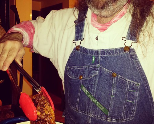 Overalls are the ideal garment for cooking, yo. #cooking #overalls #vintage #Key #bluedenim #dungarees #denim