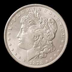 1878-S Morgan dollar after glue removal