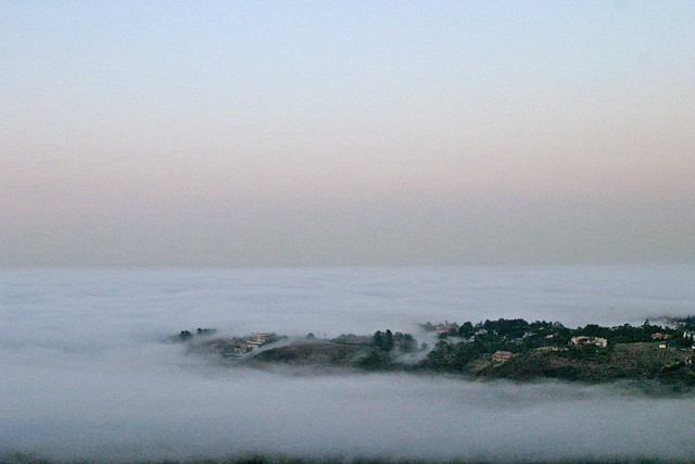 above the fog in Malibu