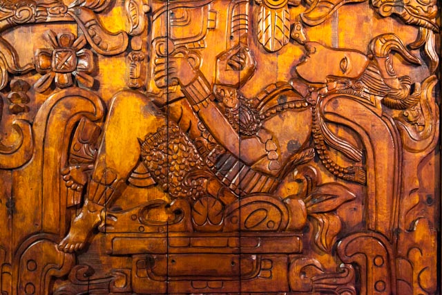 aztec astronaut carving