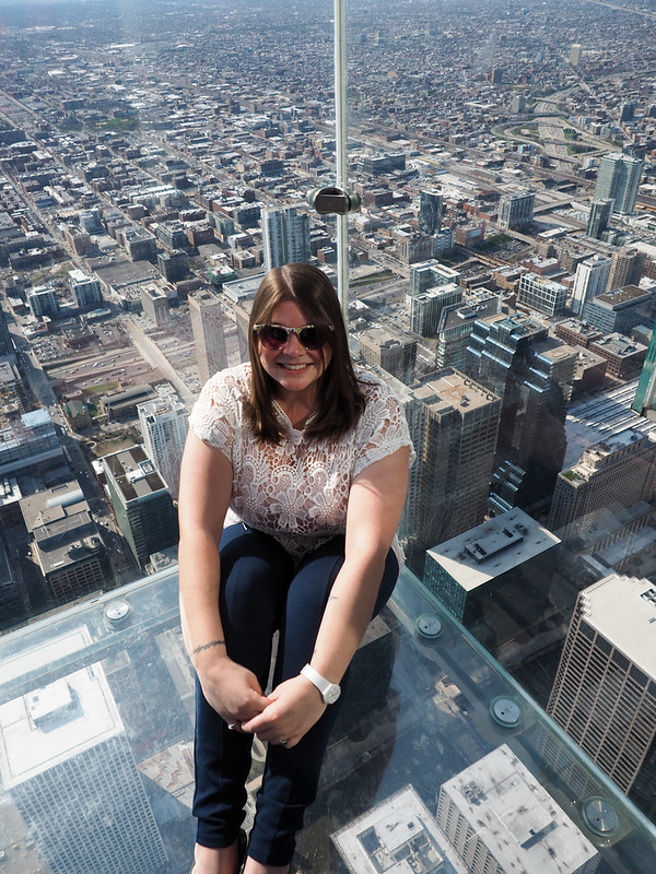 Amanda on The Ledge at the Skydeck in Chicago