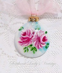Blue Christmas Hand Painted Christmas Ornament / Roses | Flickr