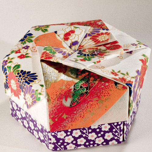 Decorative Hexagonal Origami Gift Box with Lid: # 09 | Flickr
