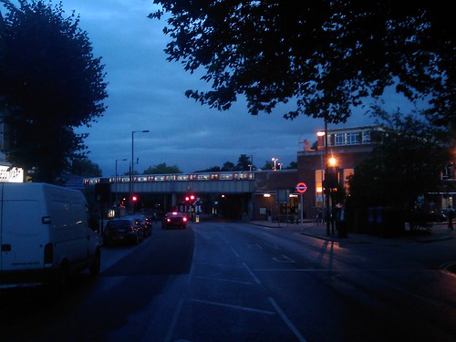 East Finchley station at dusk