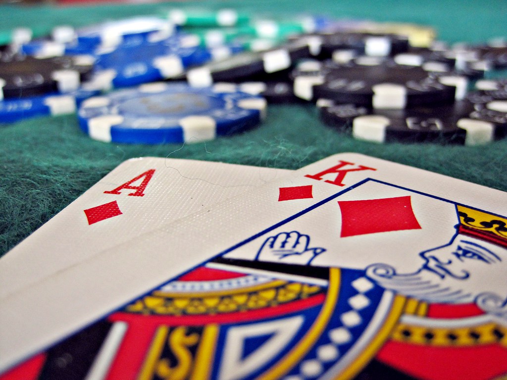 A blackjack hand at the casino