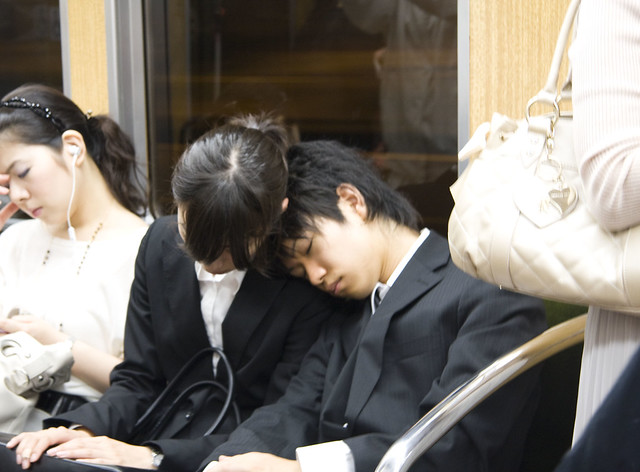Sleeping on the train