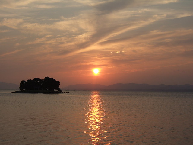 Sunset of Shinji lake