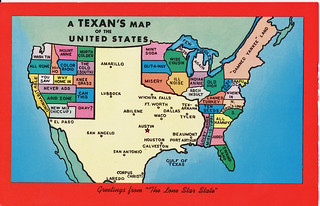 How Texans See the United States | Vintage postcard. Click o… | Flickr