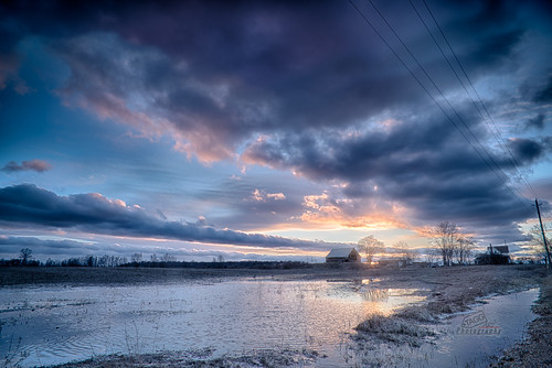March 2: Sunset over soggy fields