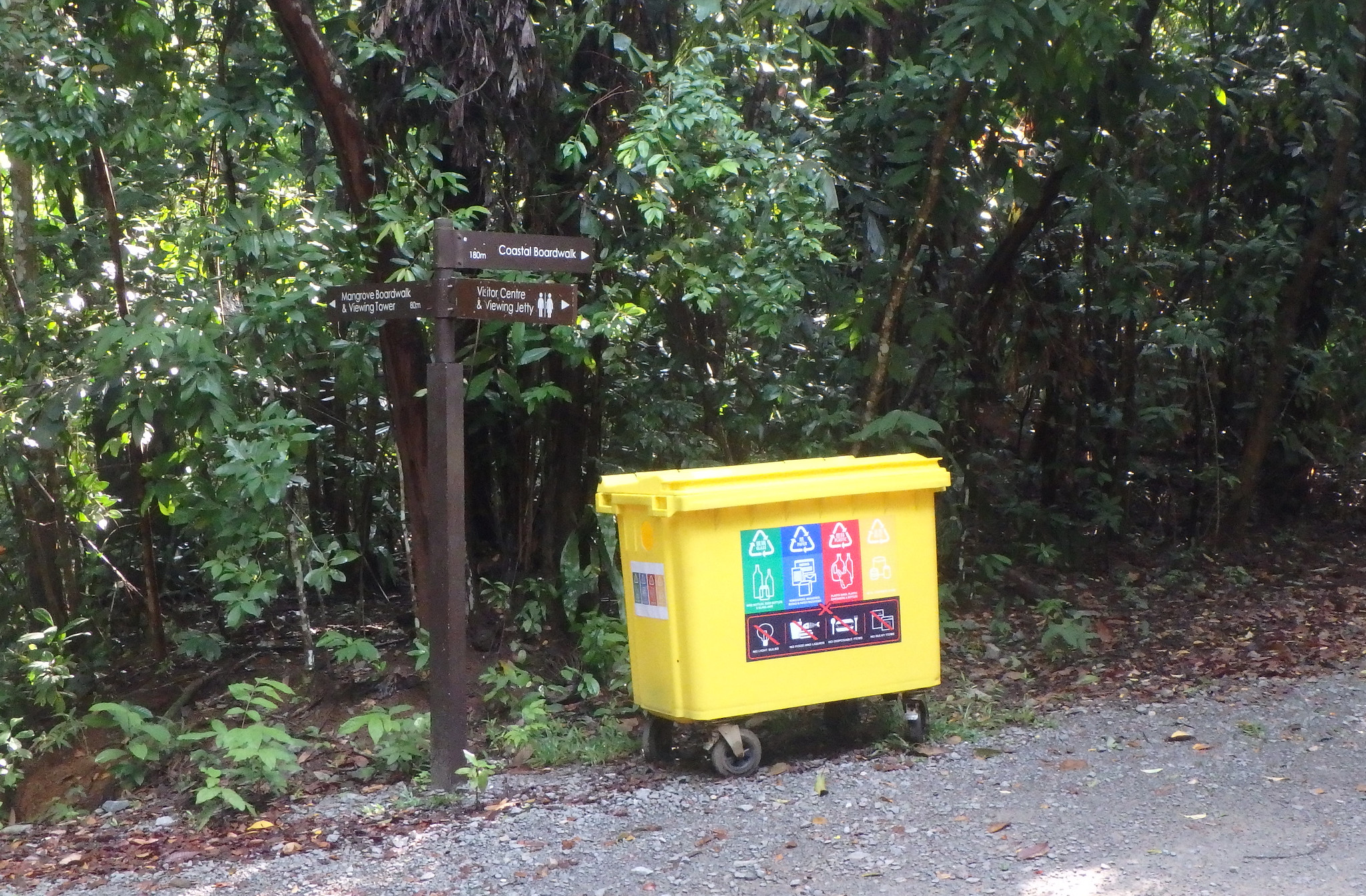 Recycling bin at Chek Jawa thanks to NParks