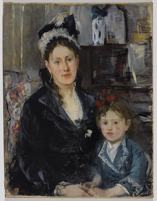 Berthe Morisot (French, 1841–1895). Madame Boursier and Her Daughter, circa 1873. Oil on canvas, 29 5/16 x 22 3/8 in. (74.5 x 56.8 cm). Brooklyn Museum, Museum Collection Fund. (Photo: Sarah DeSantis, Brooklyn Museum). From French Moderns Say Bonjour at San Antonio's McNay Museum