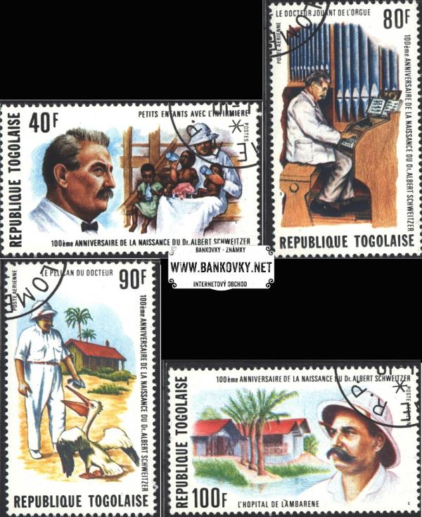 Známky Togo 1975 Albert Schweitzer, razítkovaná séria