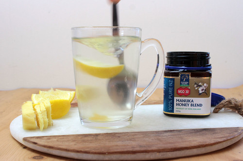 lemon honey ginger and hot water