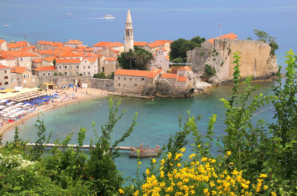 Old town and beach of Budva, Montenegro