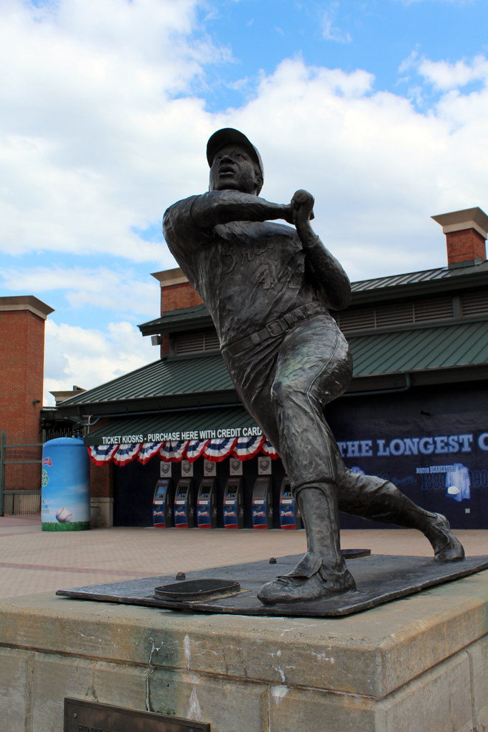 A replica of the Harry Kalas statue sits on top of the dugout before  News Photo - Getty Images