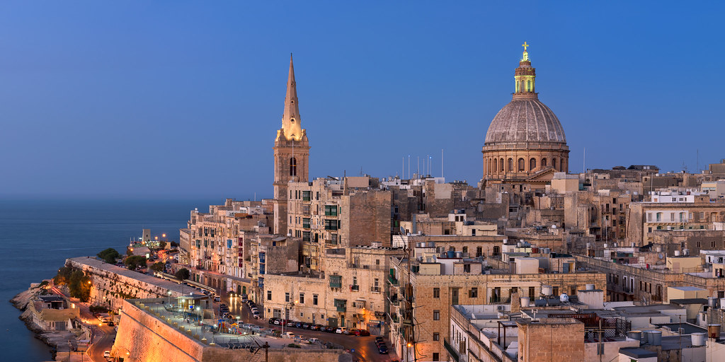 Panorama of Valletta Skyline in the Evening, Malta
