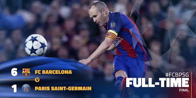 Champions League - Octavos de Final (Vuelta): FC Barcelona 6 - Paris Saint-Germain 1 (6-5)