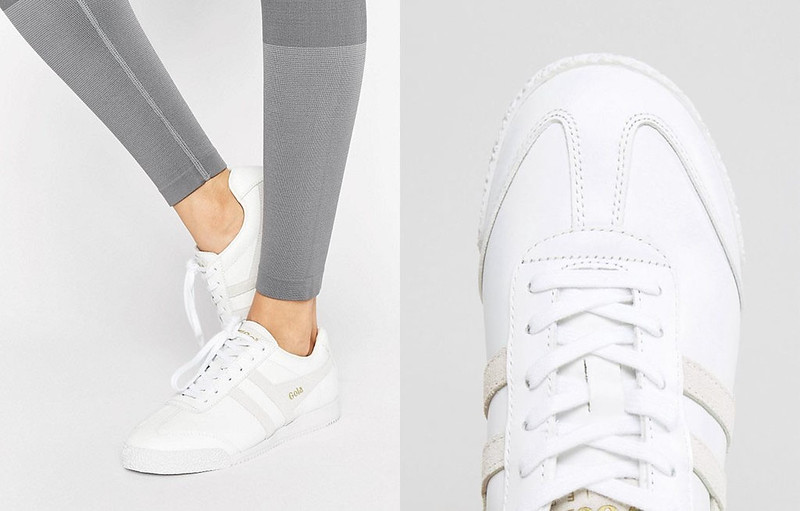 Capsule Wardrobe Pieces - 16 Classic White Sneakers to Shop Gola Harrier Leather Mono Trainers