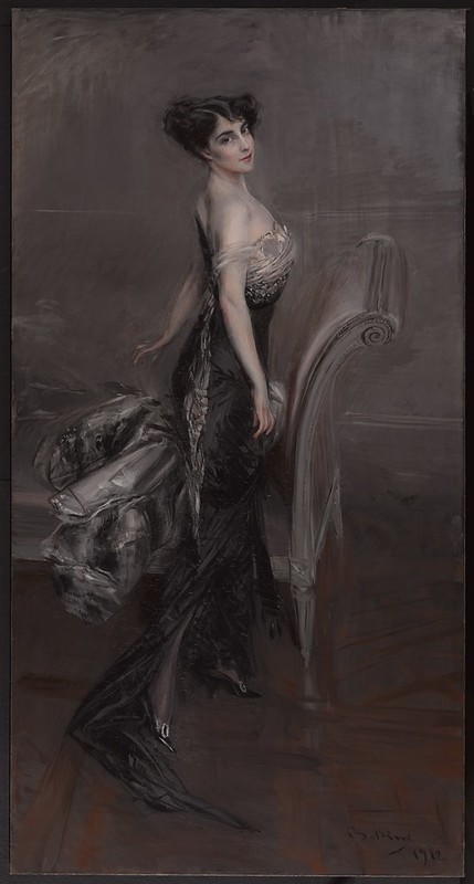 Giovanni Boldini (Italian, 1842–1931). Portrait of a Lady, 1912. Oil on canvas, 91 x 47 3/4 in. (231.1 x 121.3 cm). Brooklyn Museum, Anonymous gift, 41.876. (Photo: Sarah DeSantis, Brooklyn Museum) . From French Moderns Say Bonjour at San Antonio's McNay Museum