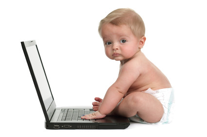 Image result for baby on a computer
