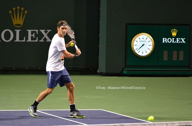 Roger Federer at practice