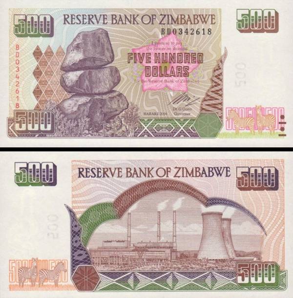 500 Dolárov Zimbabwe 2004, P11b