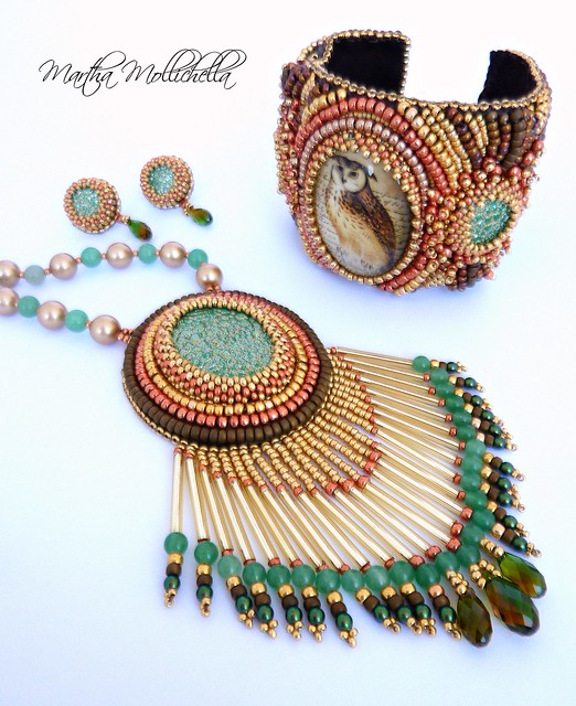 Owl jewels barn owl jewelry by Martha Mollichella