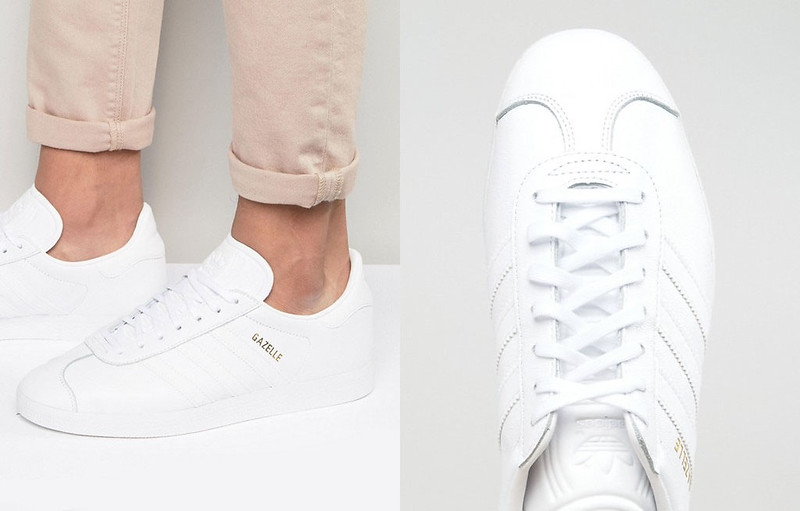 Capsule Wardrobe Pieces - 16 Classic White Sneakers to Shop Adidas Originals Gazelle Trainers