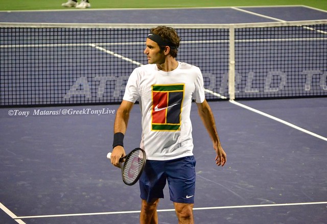 Roger Federer at practice