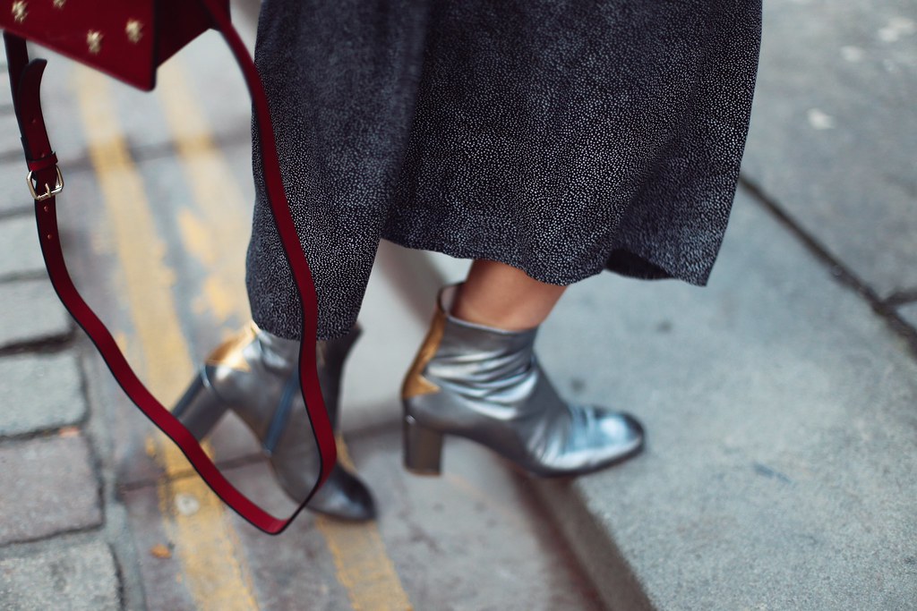 The Little Magpie Silver ankle boots