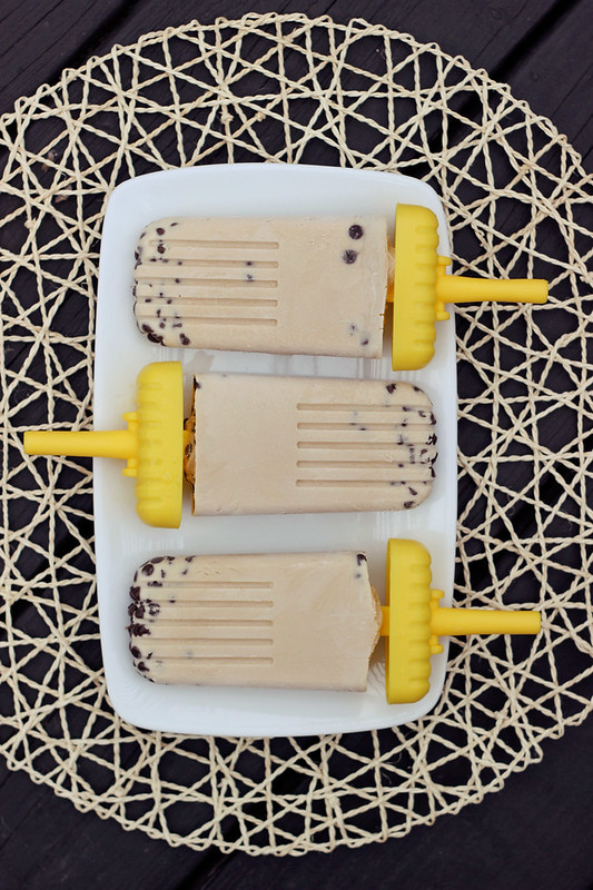 Vegan Chocolate Chip Cookie Dough Popsicles - Gluten-free + Refined Sugar-Free