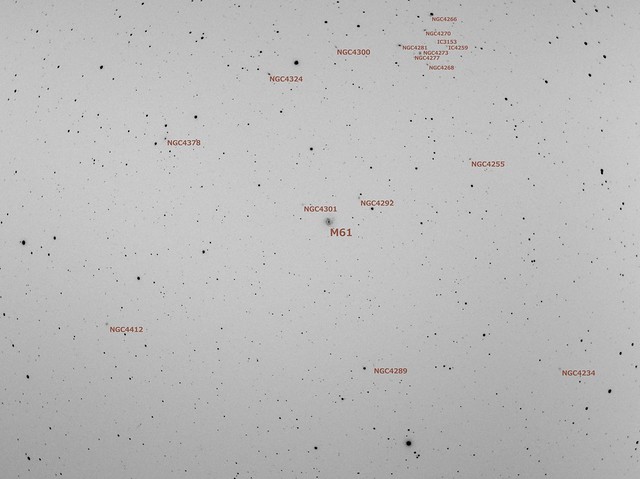 M61 周辺の銀河マップ (2017/3/5 03:19)