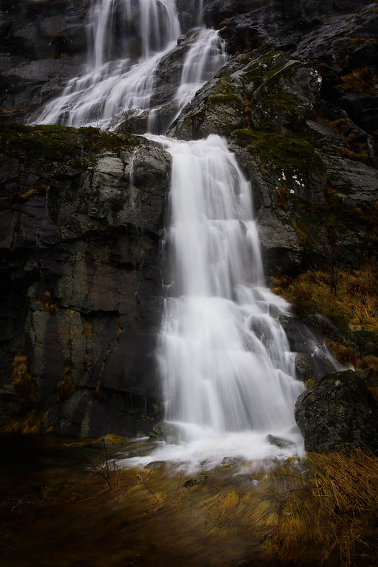 Falls on the road out of Reine, Lofoten, Norway.