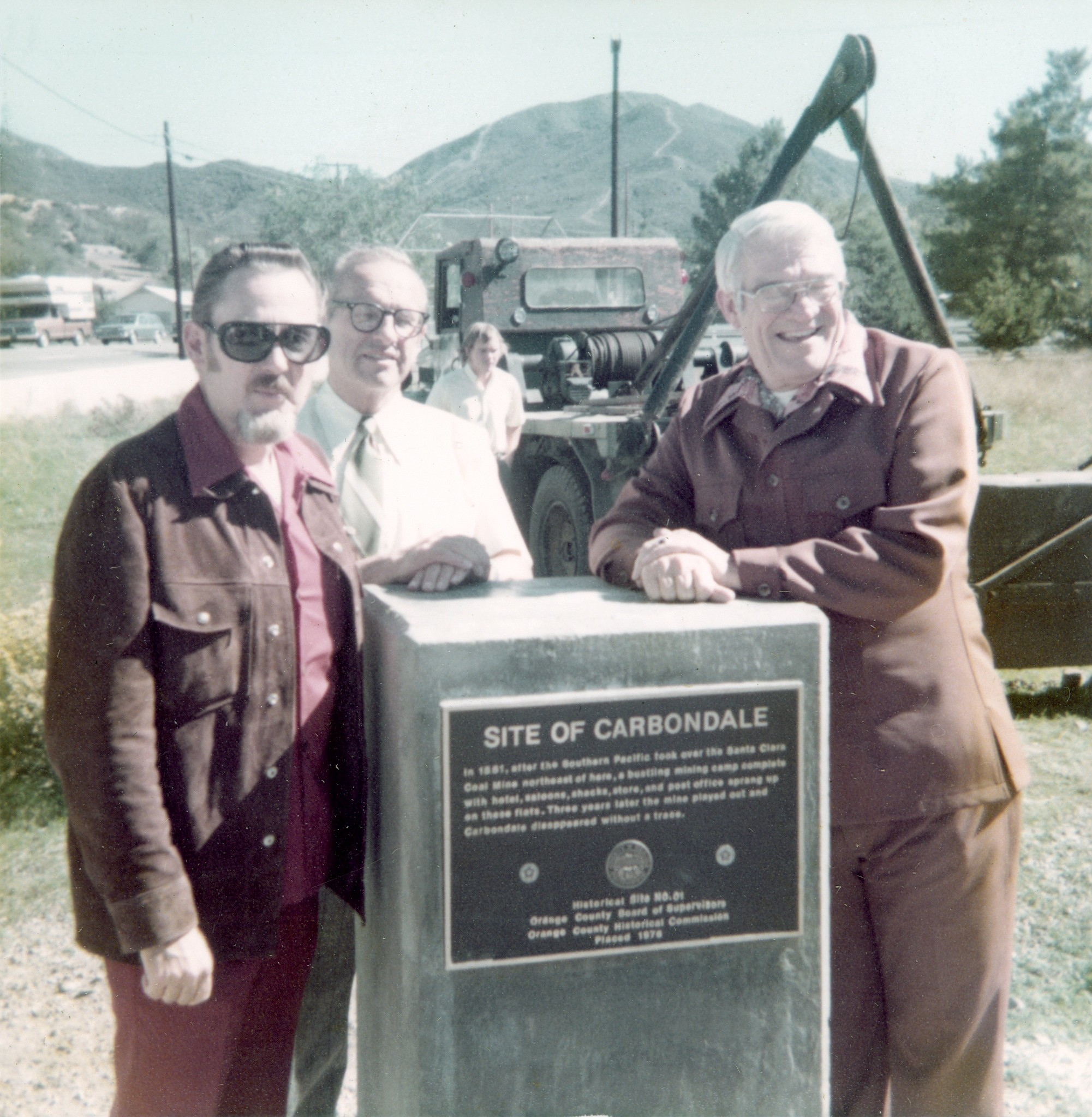 Historical plaque dedication, Carbondale, 1976
