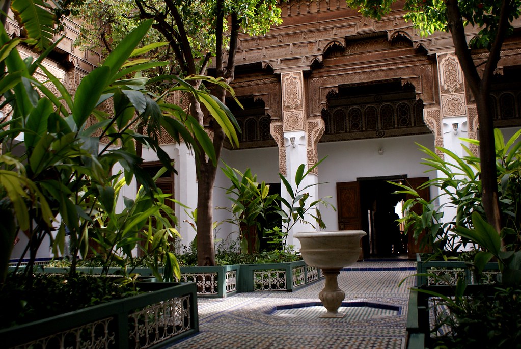 Patio du Palais Bahia à Marrakech.