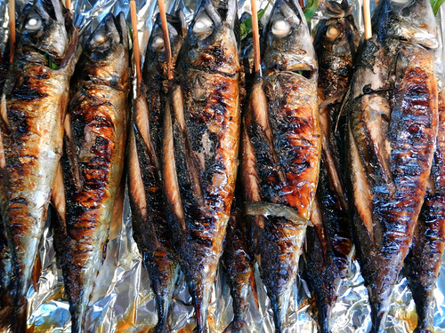 BBQ fish in Bangkok's weekend Chatuchak Market