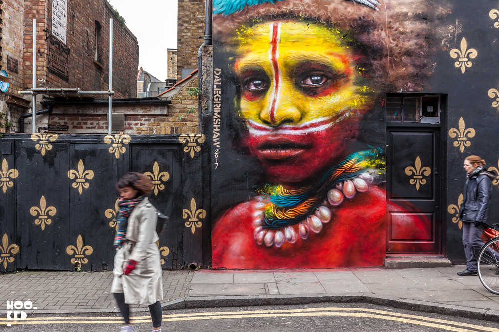Magnificent Mural on Hanbury Street, London by artist Dale Grimshaw