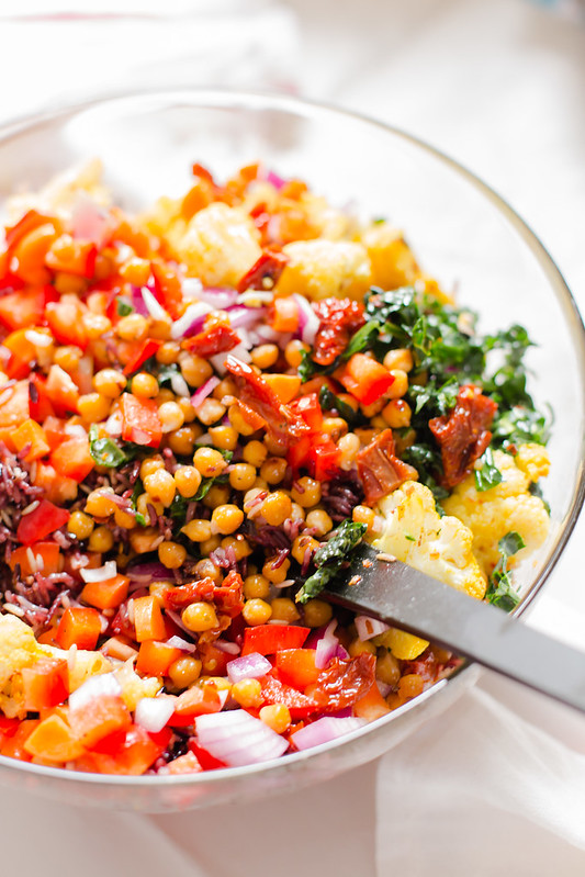 Warm Rice Medley Salad with Fried Chickpeas | the whinery